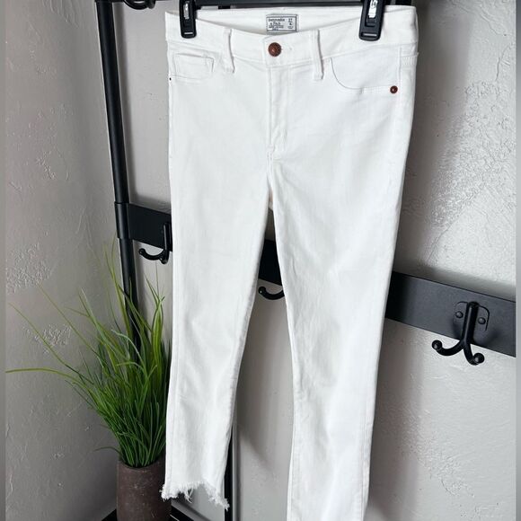 Abercrombie & Fitch Harper low rise ankle jeans white size 4/27 - Picture 10 of 16
